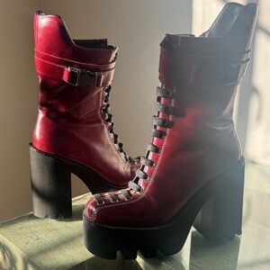 Jeffrey Campbell, Viking Women's Burgundy Platform Boots